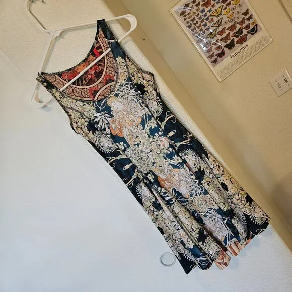 4 in 1 Blackmilk Mini Dress - Limited Edition Reversible Alphonse Mucha Art - Picture 4 of 12